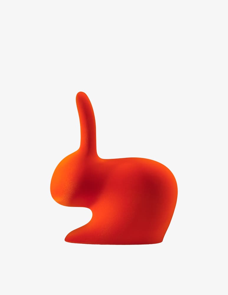 rinascente Qeeboo Rabbit XS Bookend Velvet Finish Orange