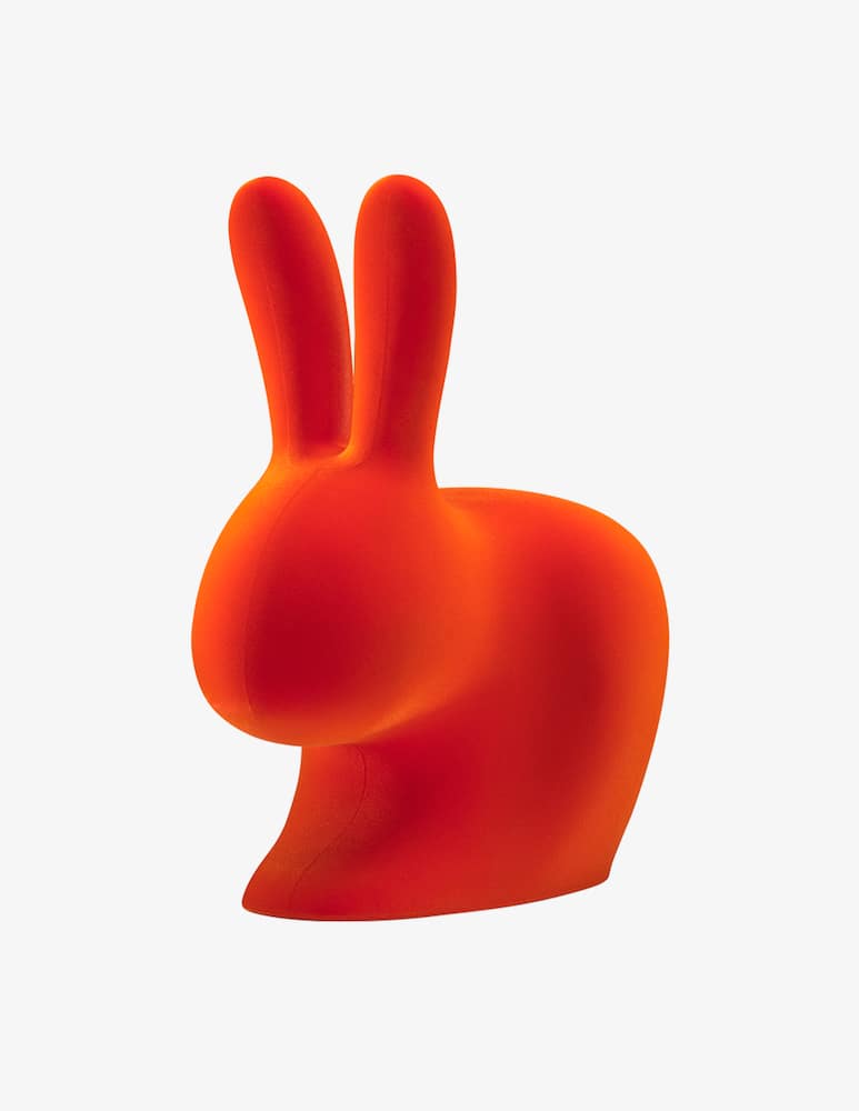 rinascente Qeeboo Rabbit XS Bookend Velvet Finish Orange