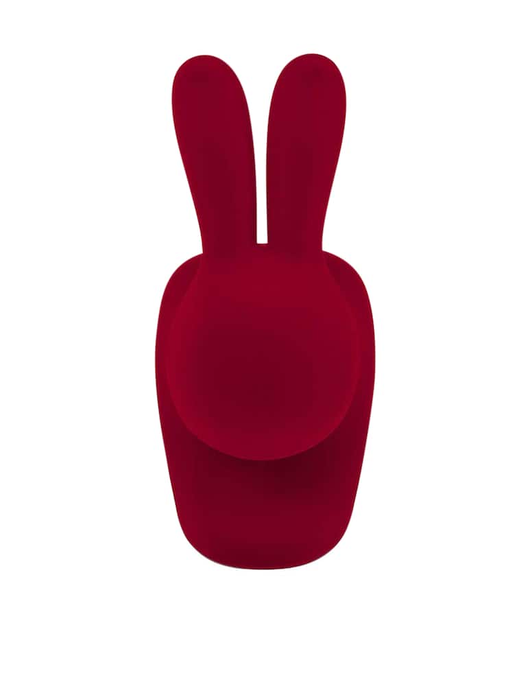 rinascente Qeeboo Rabbit XS bookend velvet finish - red