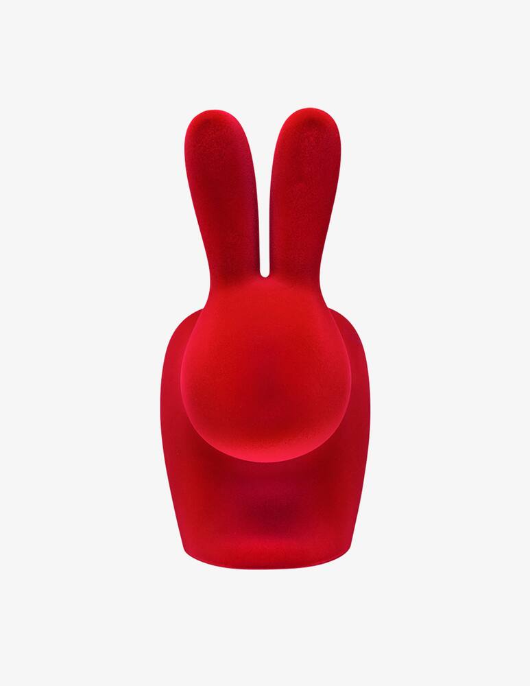 rinascente Qeeboo Rabbit Xs Bookend Velvet Finish Red
