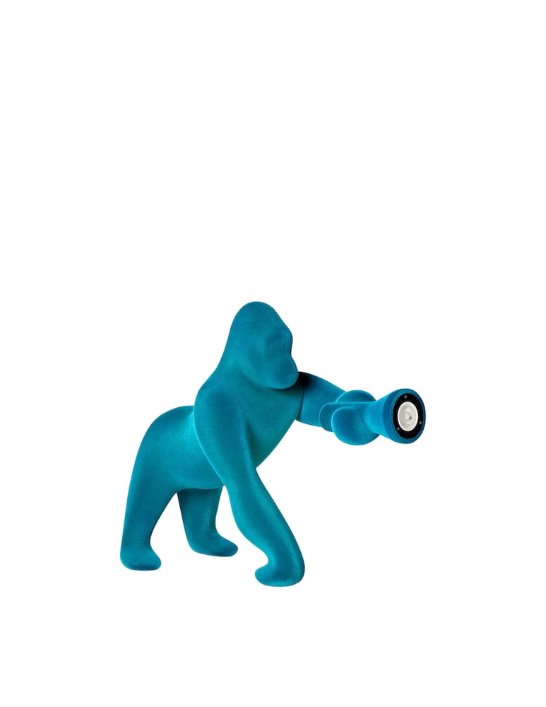 rinascente Qeeboo Kong XS lamp velvet finish - blue