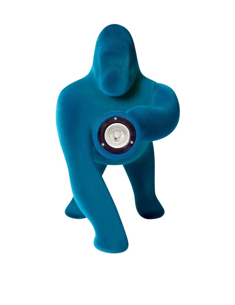 rinascente Qeeboo Kong XS lamp velvet finish - blue