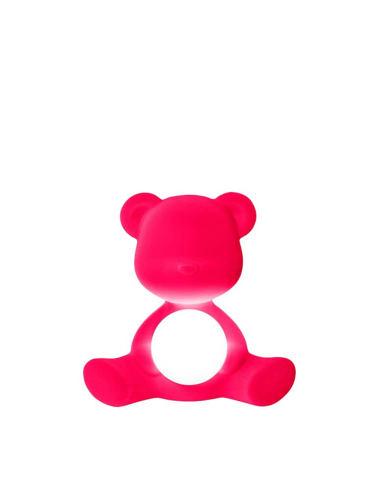 rinascente Qeeboo Teddy Girl rechargeable lamp velvet finish - pink