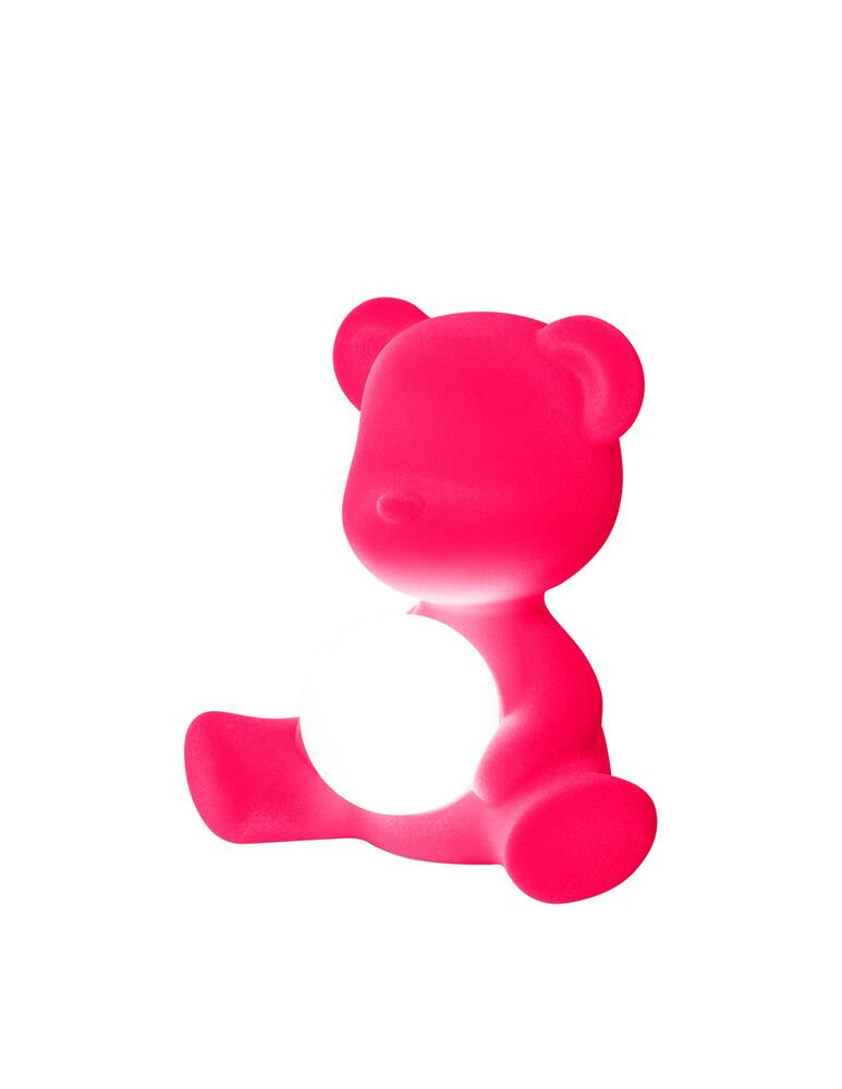 rinascente Qeeboo Teddy Girl rechargeable lamp velvet finish - pink