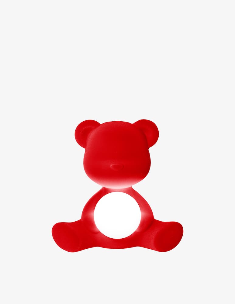 Qeeboo Teddy Girl Lamp Flock Red - picture 1 Qeeboo Teddy Girl Lamp Flock Red - picture 1