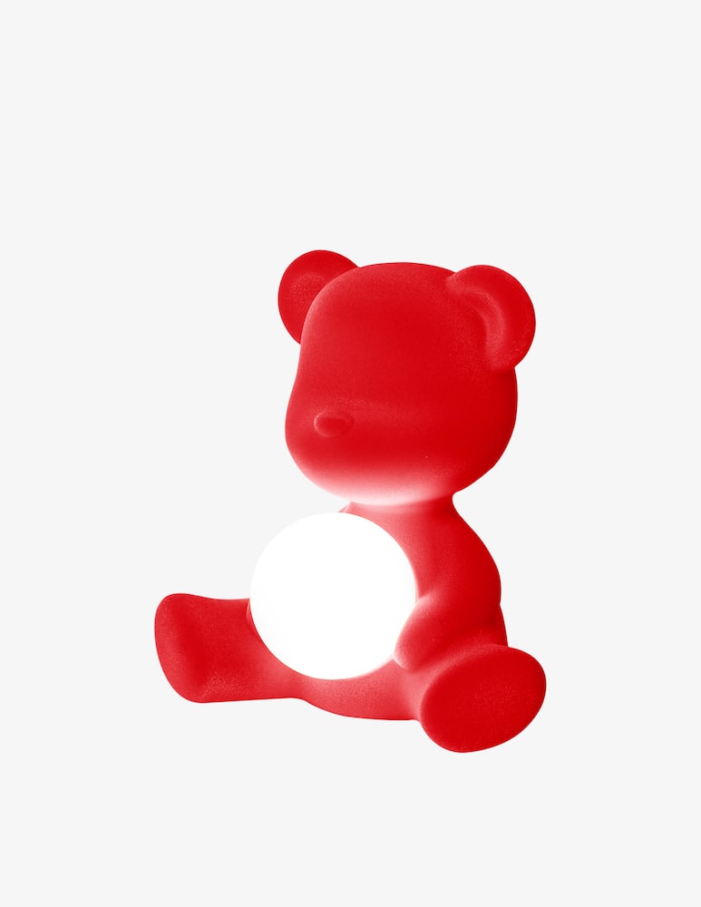 rinascente Qeeboo Teddy Girl Lamp Flock Red