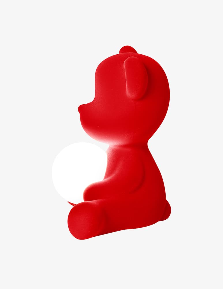 Qeeboo Teddy Girl Lamp Flock Red - picture 3 Qeeboo Teddy Girl Lamp Flock Red - picture 3