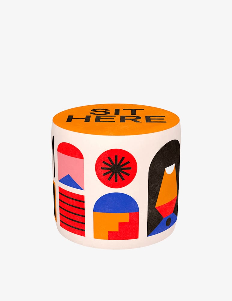 rinascente Qeeboo Pouf Oggian Sit Here Orange S