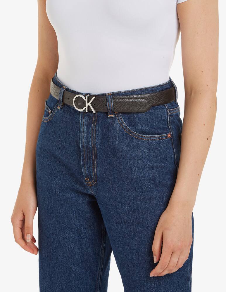 rinascente Calvin Klein Ck logo belt 3.0 pebble