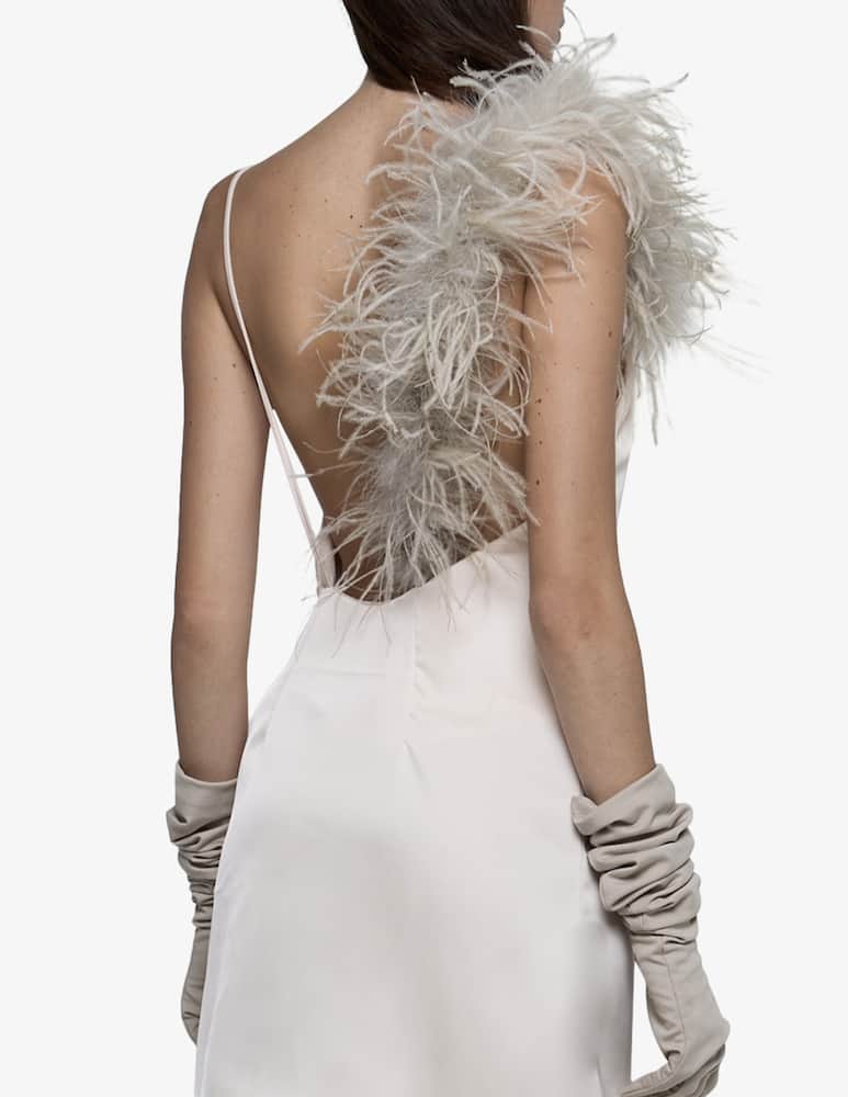 rinascente The Archivia Abito Aire con piuma beige