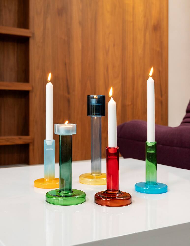 rinascente & Klevering Buro Berger Bole Candle Holder M Blue / Green