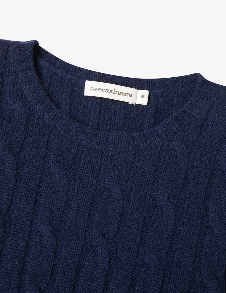 Pure Cashmere Maglione girocollo cable treccia - immagine 2 Pure Cashmere Maglione girocollo cable treccia - immagine 2