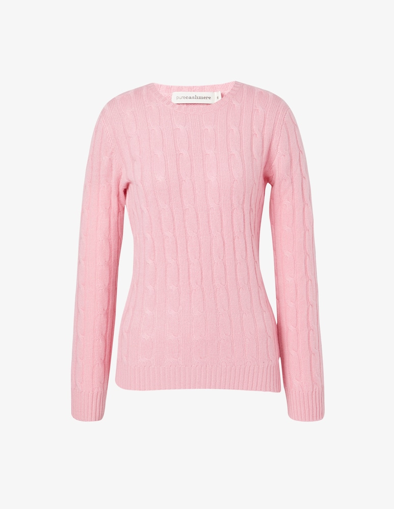 Pure Cashmere Maglione girocollo cable treccia - immagine 1 Pure Cashmere Maglione girocollo cable treccia - immagine 1