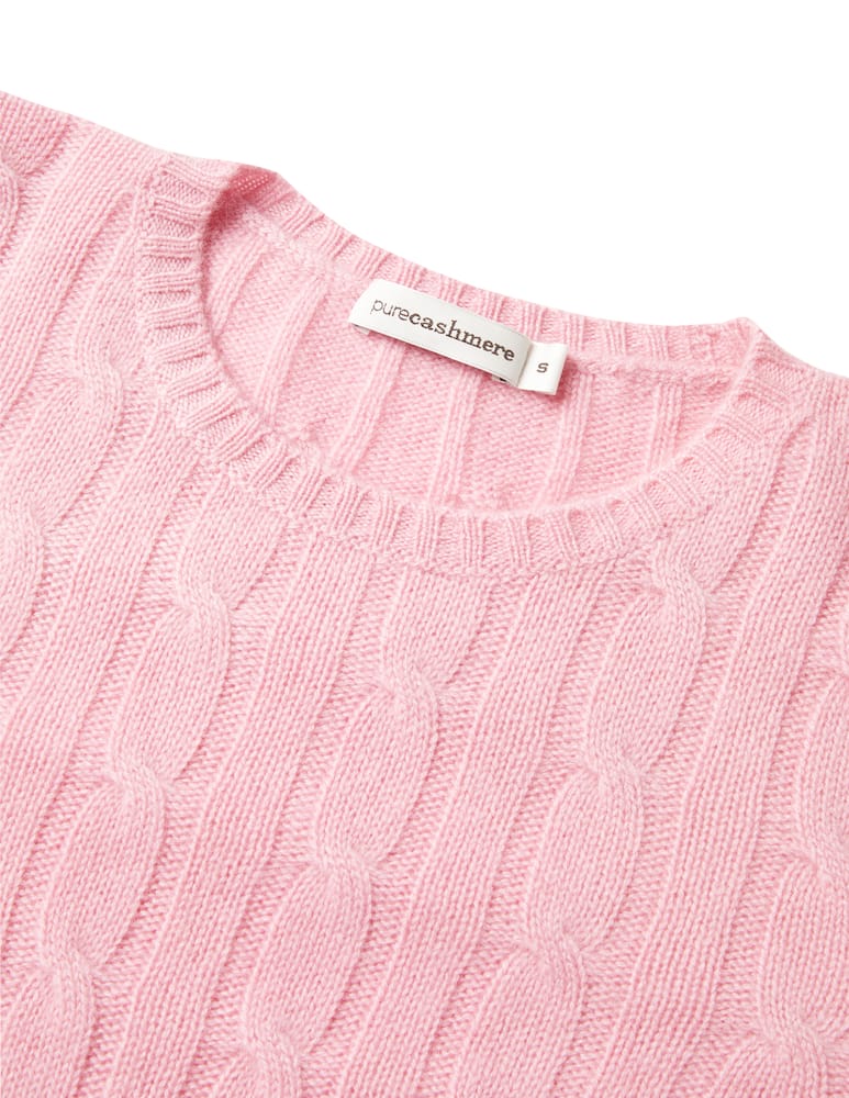 Pure Cashmere Maglione girocollo cable treccia - immagine 2 Pure Cashmere Maglione girocollo cable treccia - immagine 2