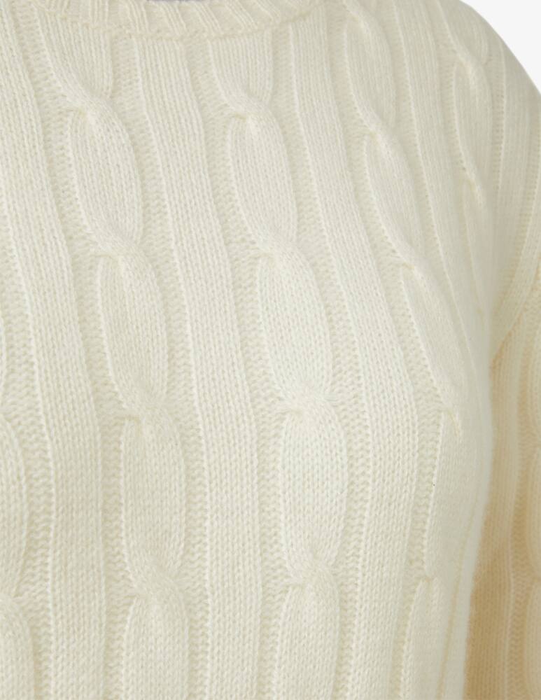 rinascente Pure Cashmere Cable braid crew neck sweater