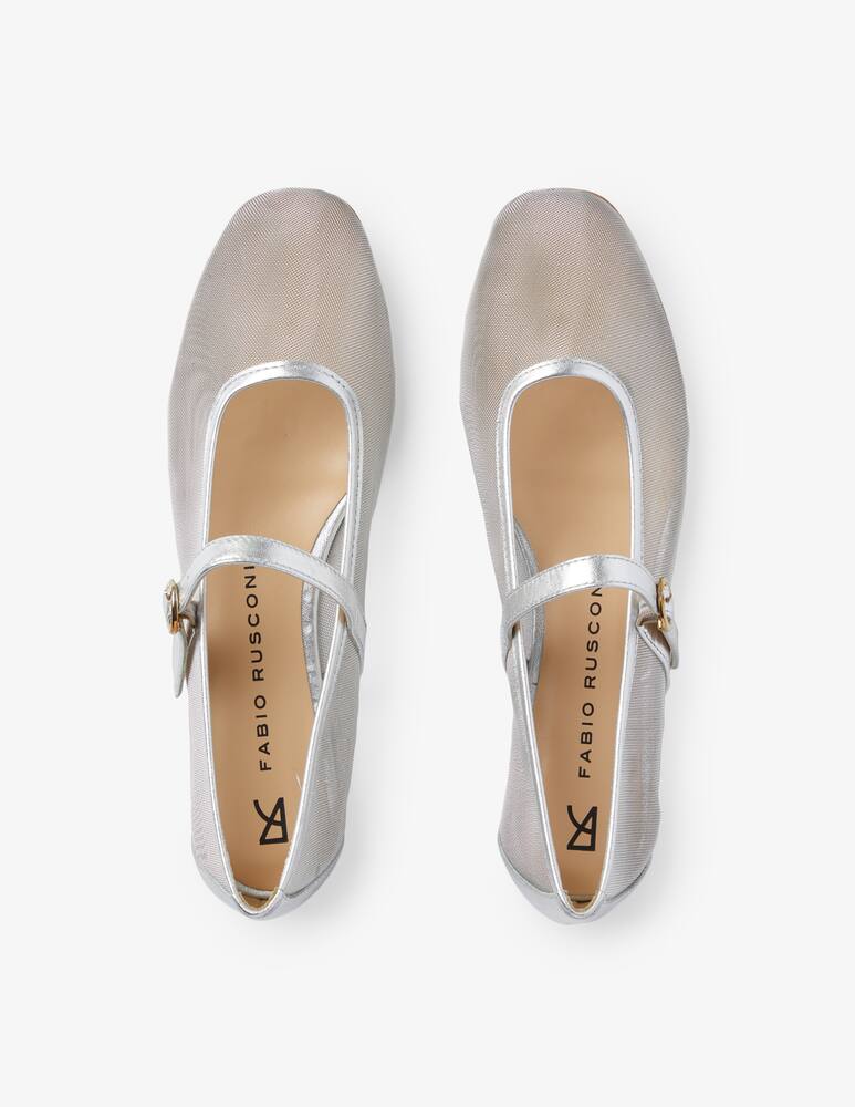 rinascente Fabio Rusconi Ballerina maryjane leather mesh