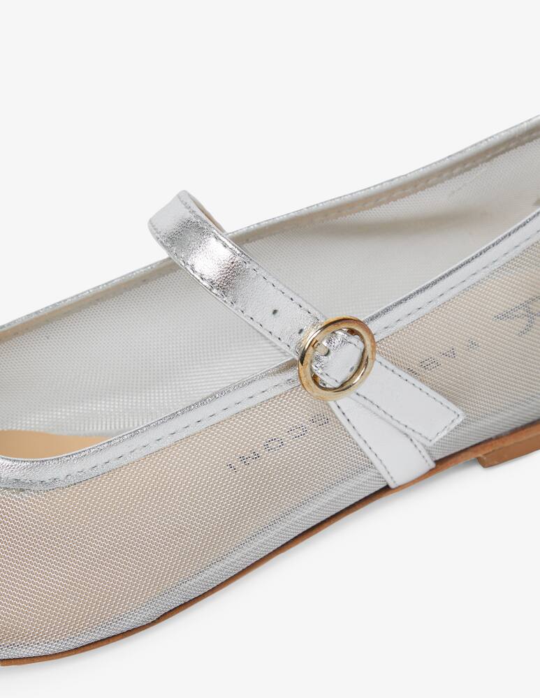 rinascente Fabio Rusconi Ballerina maryjane leather mesh