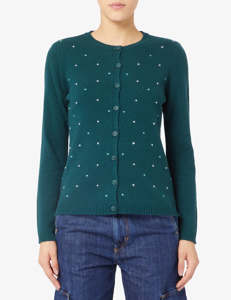 Elizabeth Ascot Cardigan in misto lana a pois - immagine 1 Elizabeth Ascot Cardigan in misto lana a pois - immagine 1