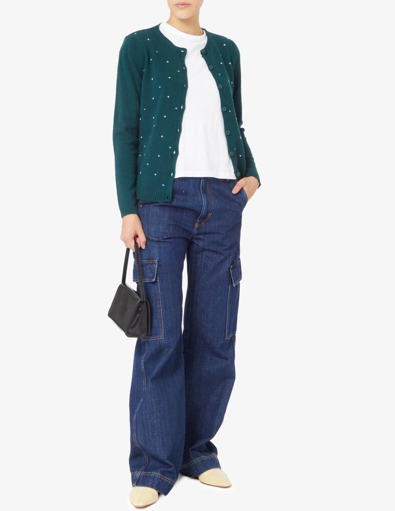 rinascente Elizabeth Ascot Cardigan in misto lana a pois