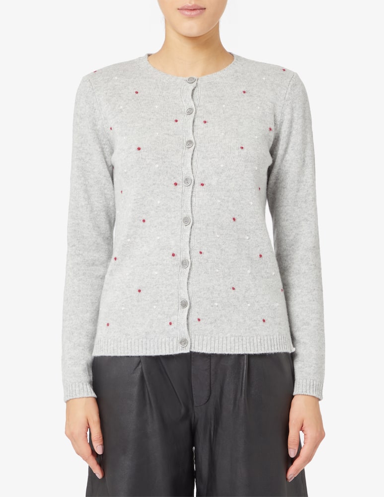 Elizabeth Ascot Cardigan in misto lana a pois - immagine 1