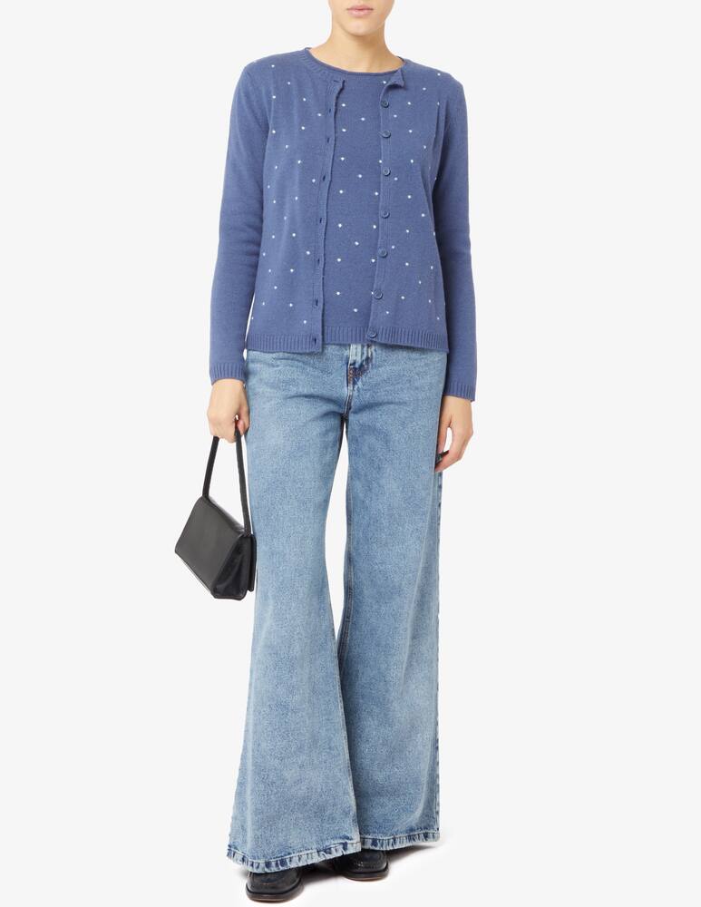 rinascente Elizabeth Ascot Cardigan in misto lana a pois