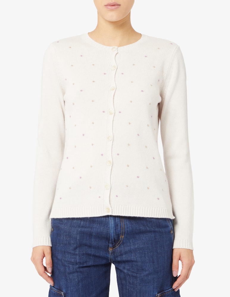 Elizabeth Ascot Cardigan in misto lana a pois - immagine 1