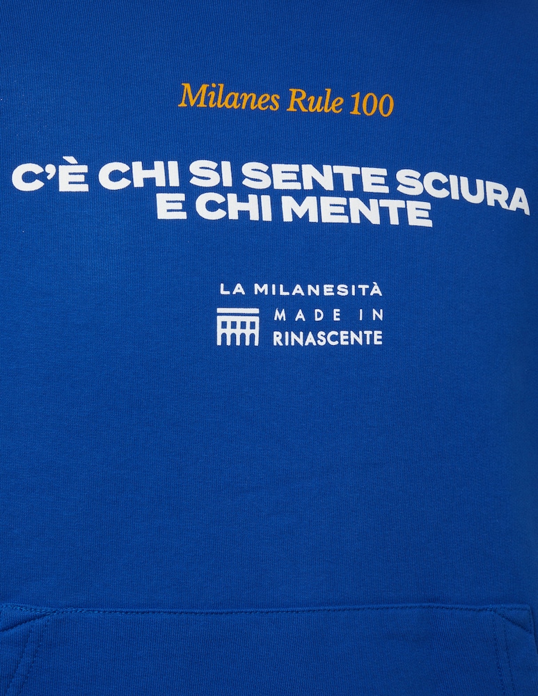 rinascente Rinascente Felpa Hoodie Blu Klein C'è Chi Si Sente Sciura E Chi Mente