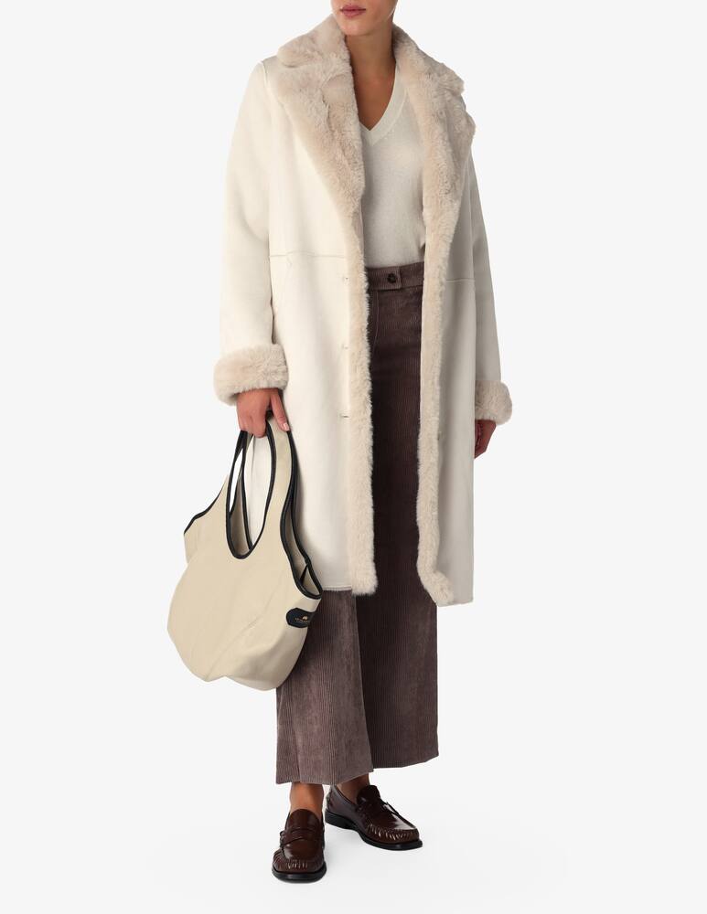 rinascente Elizabeth Ascot Long eco-shearling jacket with buttons