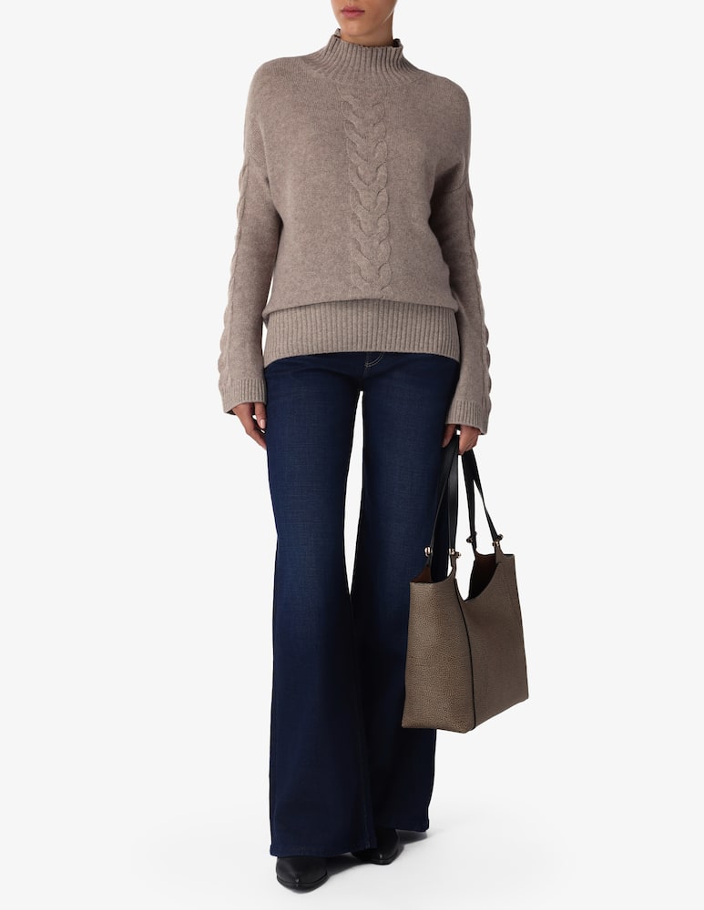 rinascente 24.7 Studio Front braid turtleneck sweater