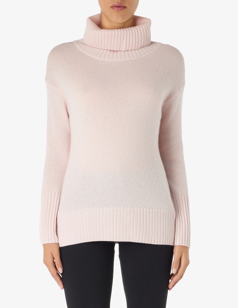 Pure Cashmere Turtle neck ribbed sweater - picture 1 Pure Cashmere Turtle neck ribbed sweater - picture 1