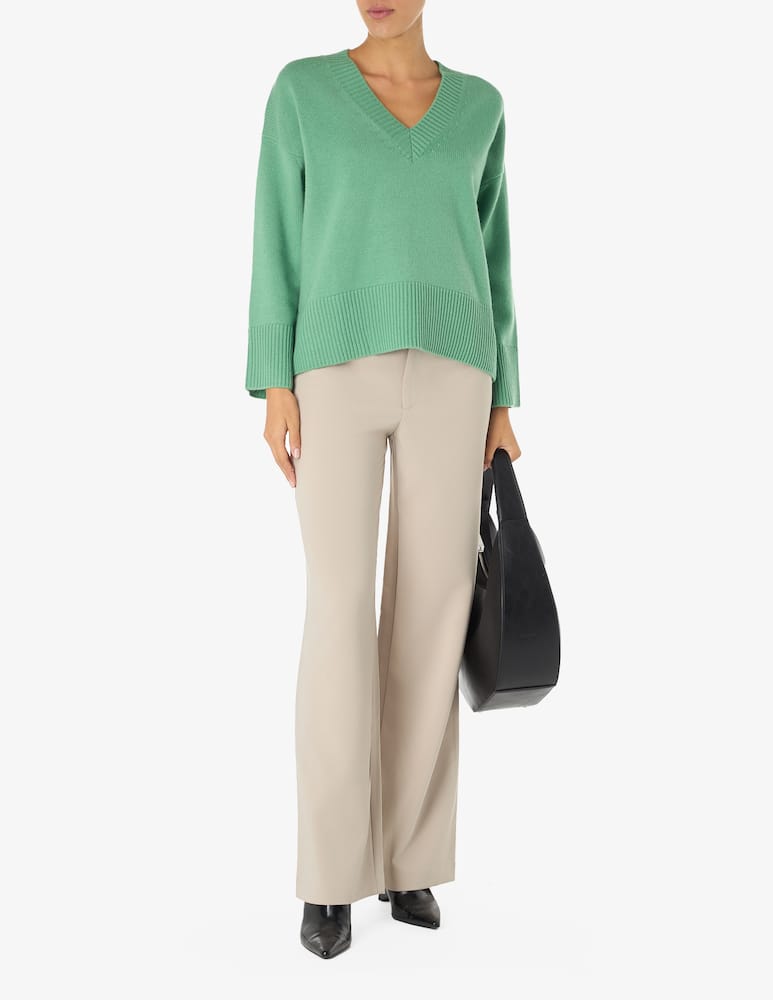 rinascente Pure Cashmere Maglione scollo v bicolore over