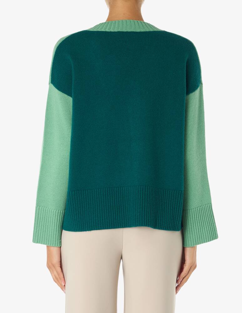 rinascente Pure Cashmere Maglione scollo v bicolore over