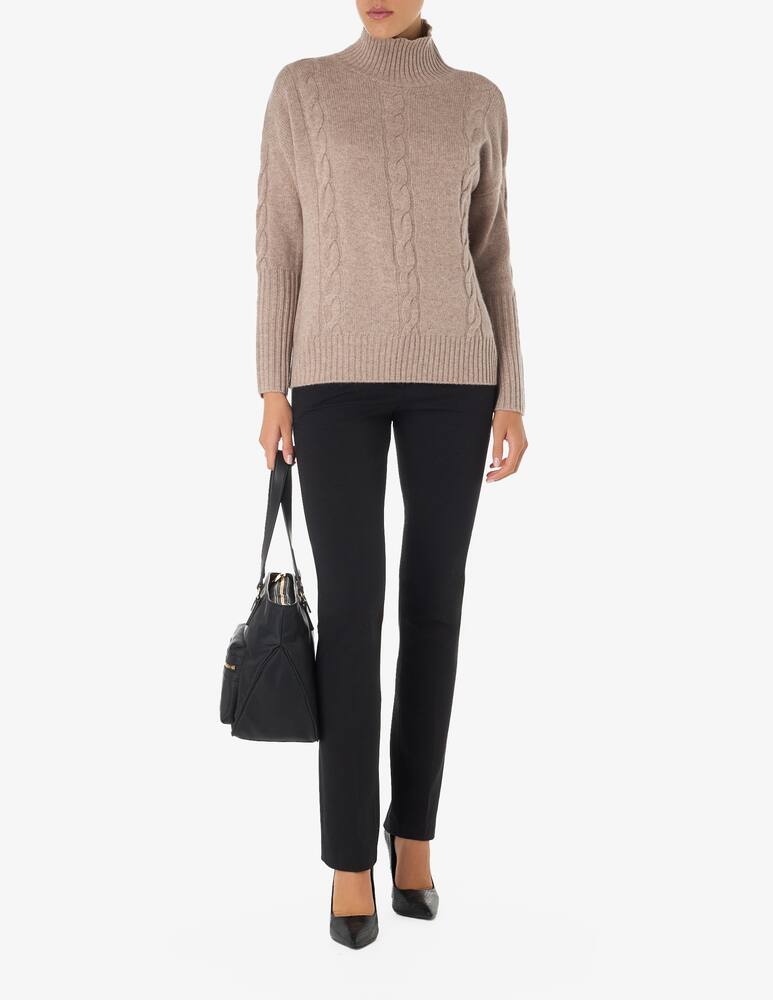 rinascente Pure Cashmere Maglione collo alto treccia