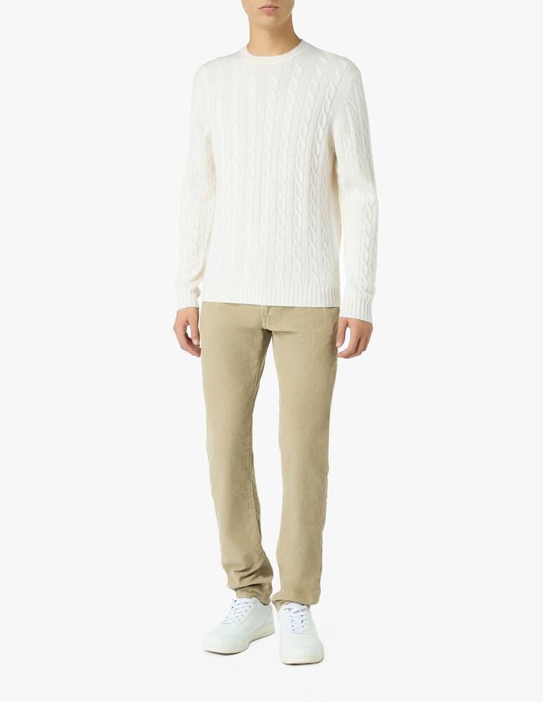 rinascente Pure Cashmere Maglia girocollo costa treccia cashmere f7