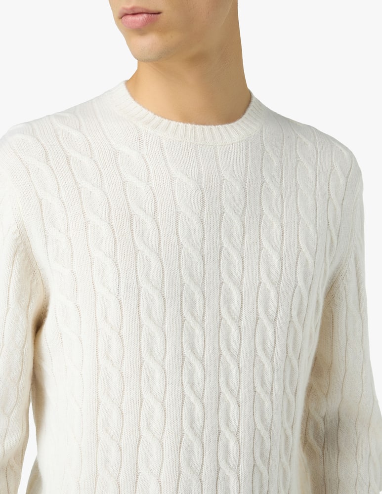 rinascente Pure Cashmere Maglia girocollo costa treccia cashmere f7