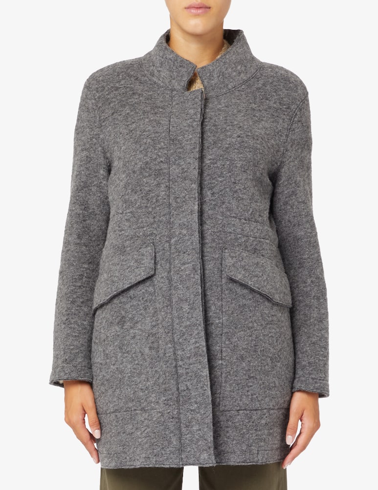 Elizabeth Ascot Cappotto collo alto parka lana cotta - immagine 1
