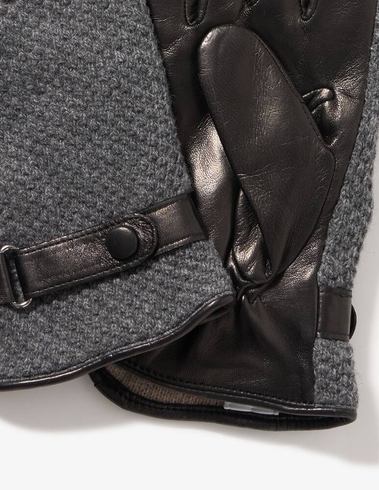 rinascente Rinascente Collection Nappa leather knitted back and strap gloves