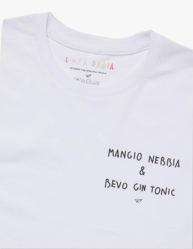 rinascente Linea Daria T-shirt Mangio nebbia & bevo gin tonic