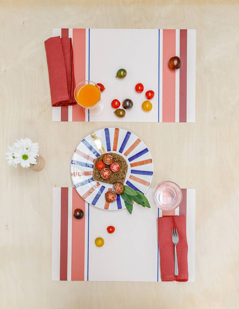 rinascente It's A Little Story Placemat Stripes Fresh Fruits