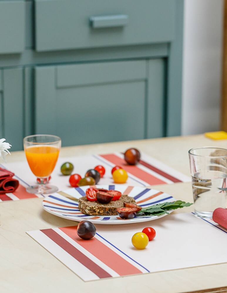 rinascente It's A Little Story Placemat Stripes Fresh Fruits