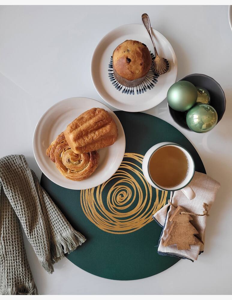 rinascente It's A Little Story Tovaglietta Round Shiny Green 38 cm