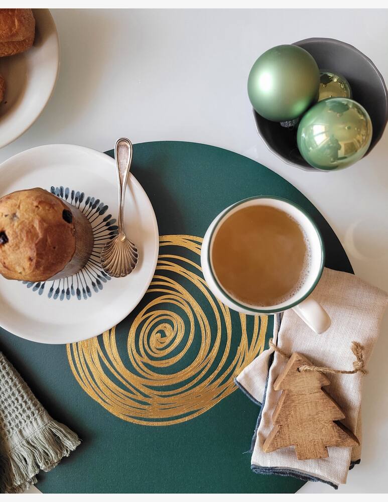 rinascente It's A Little Story Tovaglietta Round Shiny Green 38 cm