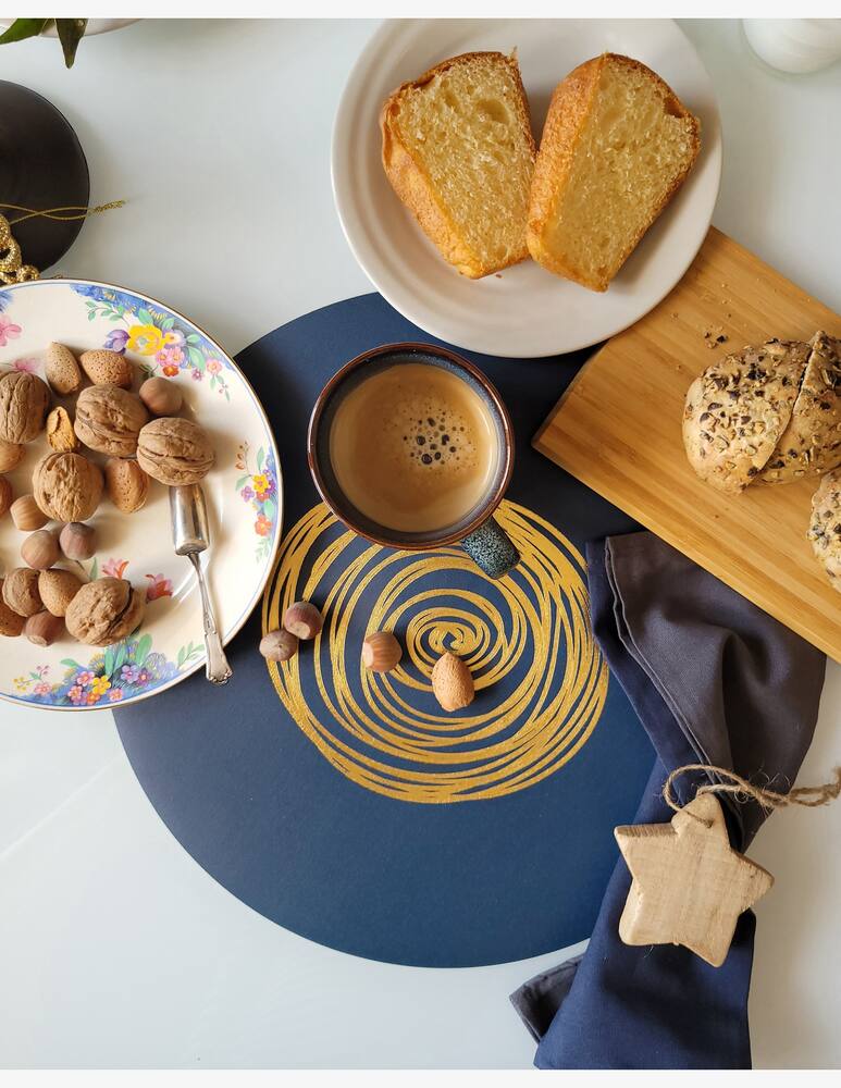 rinascente It's A Little Story Tovaglietta Round Shiny Blue 38 cm