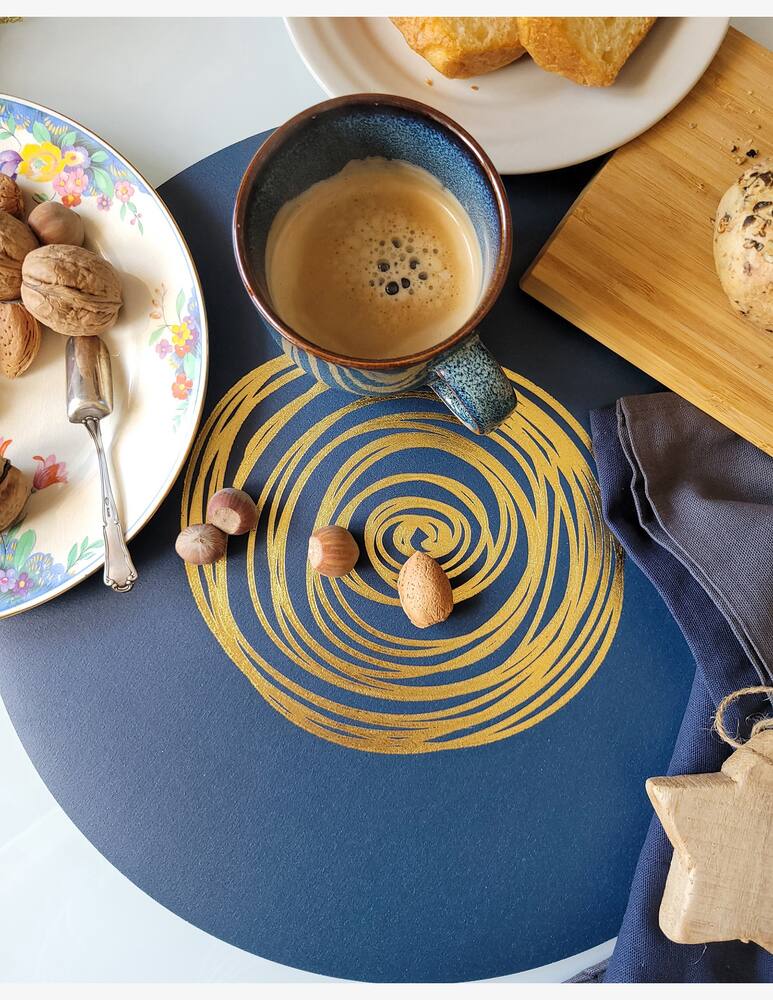 rinascente It's A Little Story Tovaglietta Round Shiny Blue 38 cm