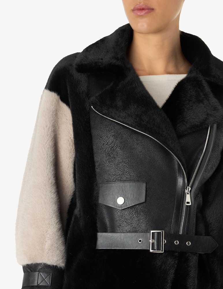 rinascente Le Volière Giacca da motociclista in pelliccia sintetica