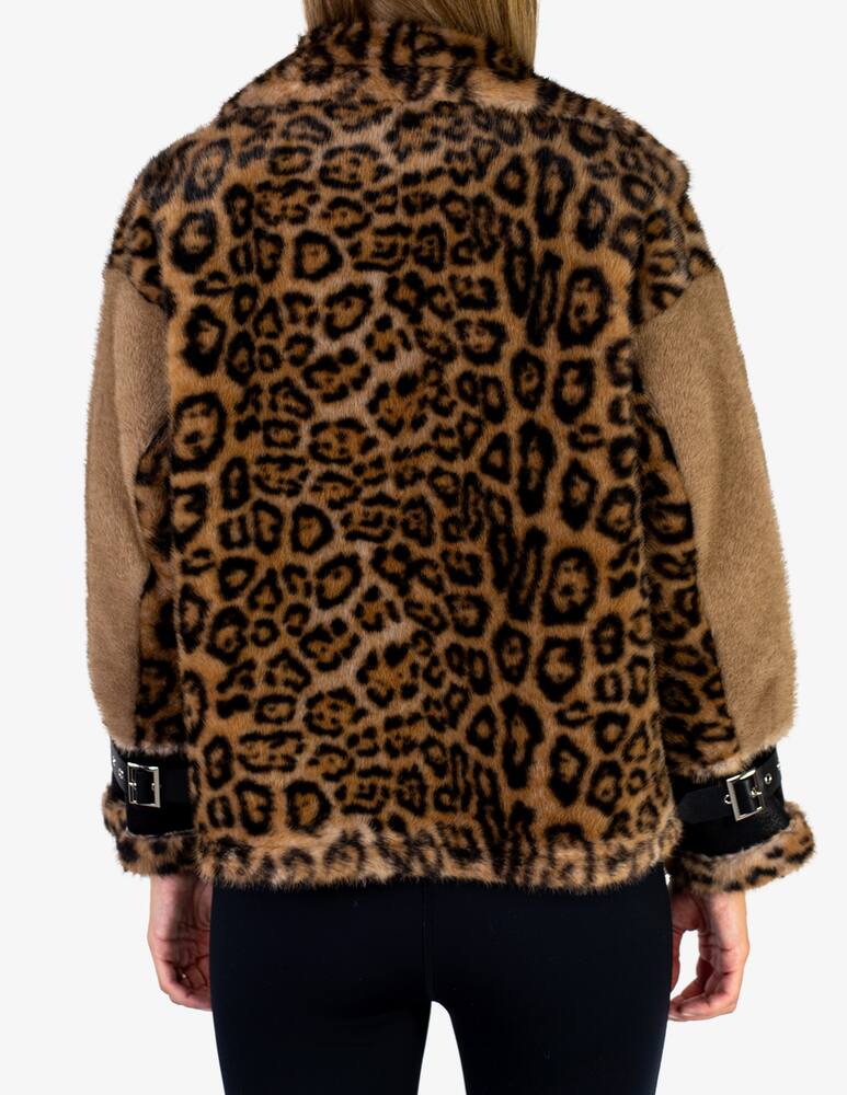 rinascente Le Volière Biker jacket mixed fauxfur