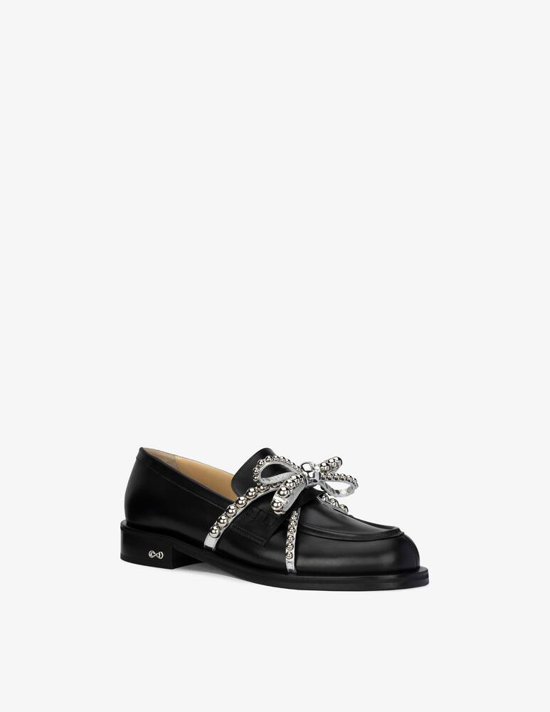 rinascente Mach & Mach Crystal studs leather loafer