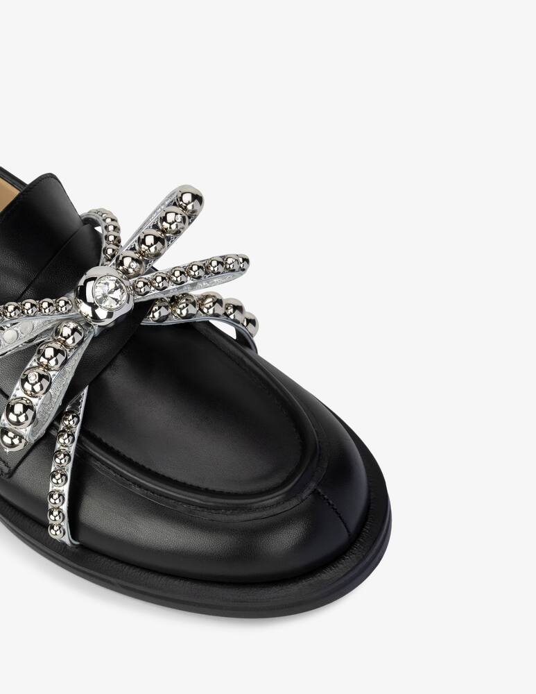 rinascente Mach & Mach Crystal studs leather loafer