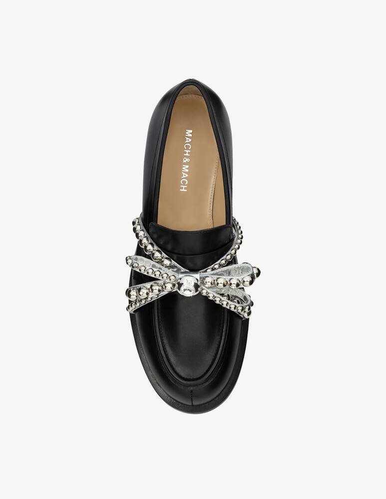 rinascente Mach & Mach Crystal studs leather loafer