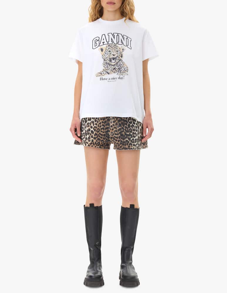 Ganni Leopard cotton t-shirt - picture 2 Ganni Leopard cotton t-shirt - picture 2